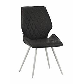 Стул OSTIN экокожа антрацит, каркас круглый белый | Интернет магазин мебели и декора LifeDekor