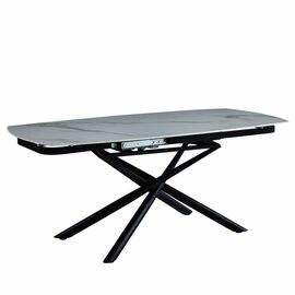 Стол керамический TORNADO Kass gold 120-180*85, каркас черный | Интернет магазин мебели и декора LifeDekor