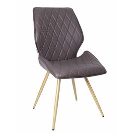 Стул OSTIN 180 экокожа шоколад, каркас круглый шампань | Интернет магазин мебели и декора LifeDekor