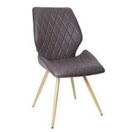 Стул OSTIN 360 экокожа шоколад, каркас круглый шампань | Интернет магазин мебели и декора LifeDekor