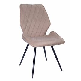 Стул OSTIN велюр серо-бежевый, каркас круглый черный | Интернет магазин мебели и декора LifeDekor