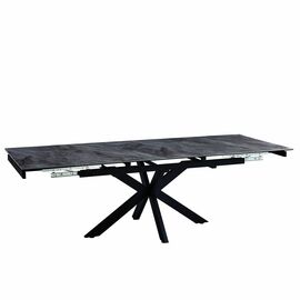 Стол керамический VENECJA Italy grey 160-240*90, каркас черный | Интернет магазин мебели и декора LifeDekor