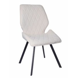 Стул OSTIN 180 велюр ванильный, каркас квадрат черный | Интернет магазин мебели и декора LifeDekor