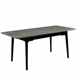 Стол керамический BARCELONA Cardo grey 140-180/80*76, каркас черный | Интернет магазин мебели и декора LifeDekor