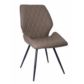 Стул OSTIN 360 экокожа темно-бежевый, каркас круглый черный | Интернет магазин мебели и декора LifeDekor