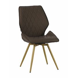 Стул OSTIN 360 экокожа бежевый, каркас круглый бронза | Интернет магазин мебели и декора LifeDekor