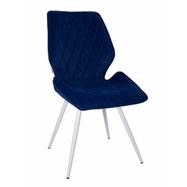 Стул OSTIN велюр синий, каркас круглый белый | Интернет магазин мебели и декора LifeDekor