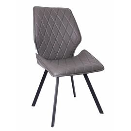 Стул OSTIN 360 экокожа серый, каркас квадрат черный | Интернет магазин мебели и декора LifeDekor