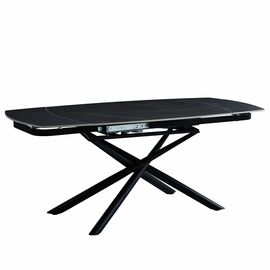 Стол керамический TORNADO Armani grey 120-180*85, каркас черный | Интернет магазин мебели и декора LifeDekor