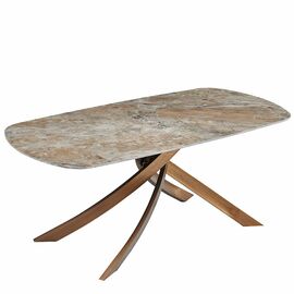 Стол керамический SANTANA Senafe 180/90*76, каркас античная бронза | Интернет магазин мебели и декора LifeDekor