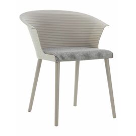 Стул пластиковый MALTA бежевый с подушкой гусиные лапки | Интернет магазин мебели и декора LifeDekor