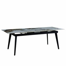 Стол керамический SEVILLE Pandora 2 180-220*90*76, каркас черный | Интернет магазин мебели и декора LifeDekor