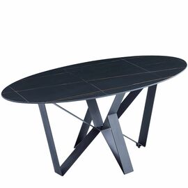 Стол керамический COSMO Lauren black gold 180*90*75, каркас черный | Интернет магазин мебели и декора LifeDekor