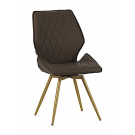 Стул OSTIN 180 экокожа темно-бежевый, каркас круглый бронза | Интернет магазин мебели и декора LifeDekor