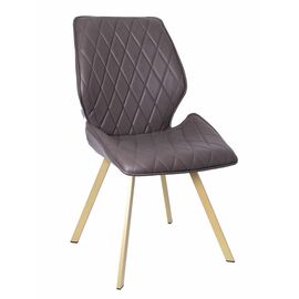 Стул OSTIN 360 экокожа шоколад, каркас квадрат шампань | Интернет магазин мебели и декора LifeDekor