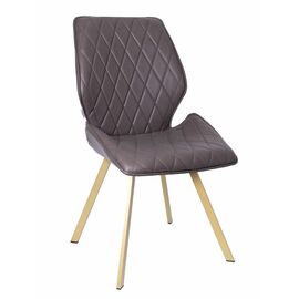 Стул OSTIN 180 экокожа шоколад, каркас квадрат шампань | Интернет магазин мебели и декора LifeDekor