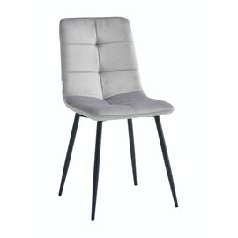 Стул MARTIN велюр серебро, каркас черный | Интернет магазин мебели и декора LifeDekor
