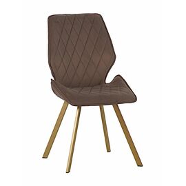 Стул OSTIN велюр серо-бежевый, каркас квадрат шампань | Интернет магазин мебели и декора LifeDekor