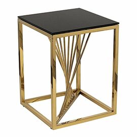 Столик журнальный BARBARA тонированное стекло 40*40*90, каркас золото | Интернет магазин мебели и декора LifeDekor