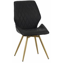 Стул OSTIN 180 экокожа серый, каркас круглый шампань | Интернет магазин мебели и декора LifeDekor