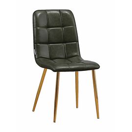 Стул LUCAS экокожа зеленый, каркас круглый золото | Интернет магазин мебели и декора LifeDekor