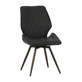 Стул OSTIN 180 экокожа антрацит, каркас круглый бронза | Интернет магазин мебели и декора LifeDekor