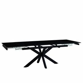 Стол керамический VENECJA Shashi black 160-240*90, каркас черный | Интернет магазин мебели и декора LifeDekor