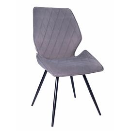 Стул OSTIN 360 велюр серый, каркас круглый черный | Интернет магазин мебели и декора LifeDekor