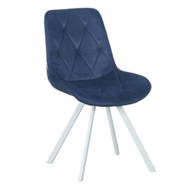 Стул GUSTAF 360 велюр черное море, каркас белый | Интернет магазин мебели и декора LifeDekor