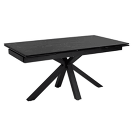 Стол керамический VENECJA Lauren black 160-240*90, каркас черный | Интернет магазин мебели и декора LifeDekor