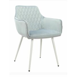 Стул CATALINA велюр пыльно-голубой, каркас белый | Интернет магазин мебели и декора LifeDekor