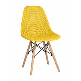 Стул пластиковый Eames DSW GRID желтый | Интернет магазин мебели и декора LifeDekor