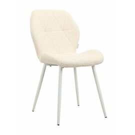 Стул BATT букле бежевый, каркас белый | Интернет магазин мебели и декора LifeDekor