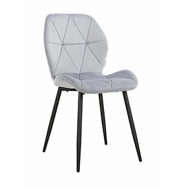 Стул BATT велюр серо-голубой, каркас черный | Интернет магазин мебели и декора LifeDekor
