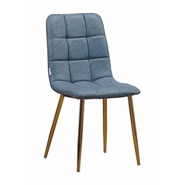 Стул LUCAS экокожа голубой, каркас круглый золото | Интернет магазин мебели и декора LifeDekor