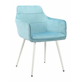 Стул STELLA велюр аквамарин, каркас белый | Интернет магазин мебели и декора LifeDekor