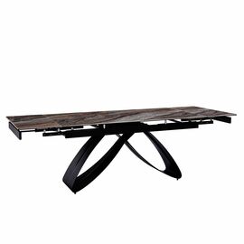 Стол керамический KENIA Porsche grey 160-240/90*76, каркас черный | Интернет магазин мебели и декора LifeDekor