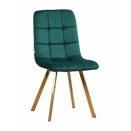 Стул LUCAS велюр изумруд, каркас квадрат золото | Интернет магазин мебели и декора LifeDekor