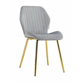 Стул MOLLY велюр серо-голубой, каркас золото | Интернет магазин мебели и декора LifeDekor
