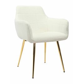 Стул STELLA букле белый, каркас золото | Интернет магазин мебели и декора LifeDekor