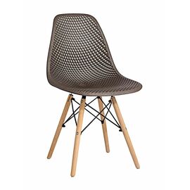 Стул пластиковый Eames DSW GRID коричневый | Интернет магазин мебели и декора LifeDekor