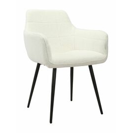 Стул STELLA букле белый, каркас черный | Интернет магазин мебели и декора LifeDekor