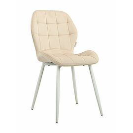Стул LOLA велюр бежевый, каркас белый | Интернет магазин мебели и декора LifeDekor