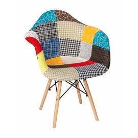 Стул мягкий Eames DAW пэчворк коричневый | Интернет магазин мебели и декора LifeDekor