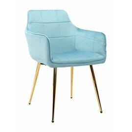 Стул STELLA велюр аквамарин, каркас золото | Интернет магазин мебели и декора LifeDekor
