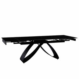 Стол керамический KENIA Shashi black 160-240/90*76, каркас черный | Интернет магазин мебели и декора LifeDekor