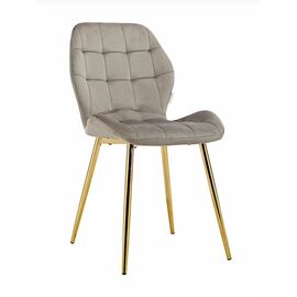 Стул LOLA велюр серый, каркас золото | Интернет магазин мебели и декора LifeDekor