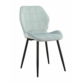 Стул SALLY велюр пыльно-голубой, каркас черный | Интернет магазин мебели и декора LifeDekor