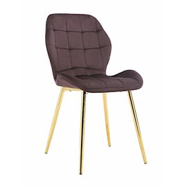Стул LOLA велюр баклажан, каркас золото | Интернет магазин мебели и декора LifeDekor