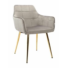 Стул STELLA велюр серый, каркас золото | Интернет магазин мебели и декора LifeDekor